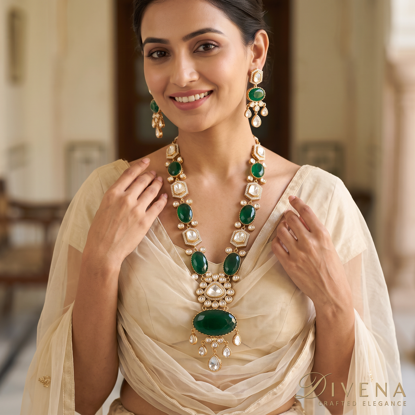 Melissa Premium Moissanite Long Necklace Set