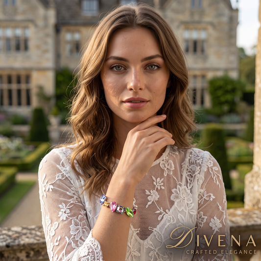 Eleanor Geometric Mixed Cuts Crystal Bracelet