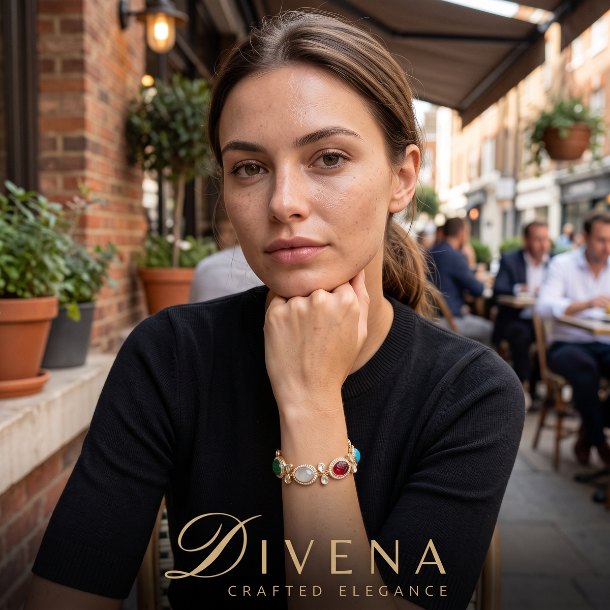 Navratan Semi-precious Stones Bracelet – Divena handcrafted Indian jewellery