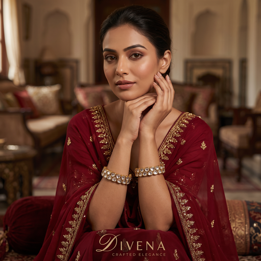 Avonlea Premium Moissanite Polki Bangles