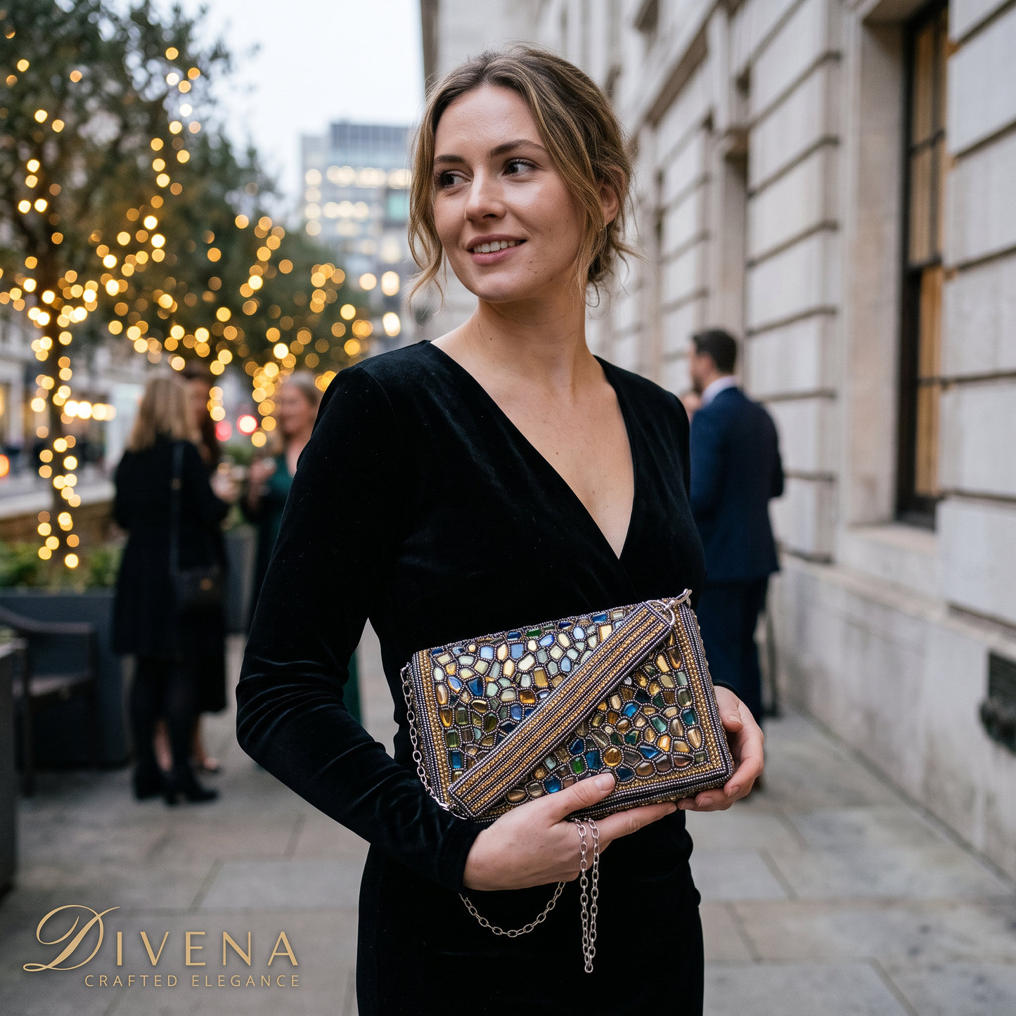 Multicolour Stone Studded Handcrafted Clutch Bag