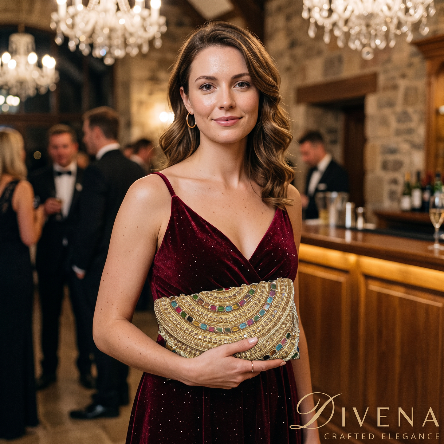 Handmade Designer Stone Clutch Bag
