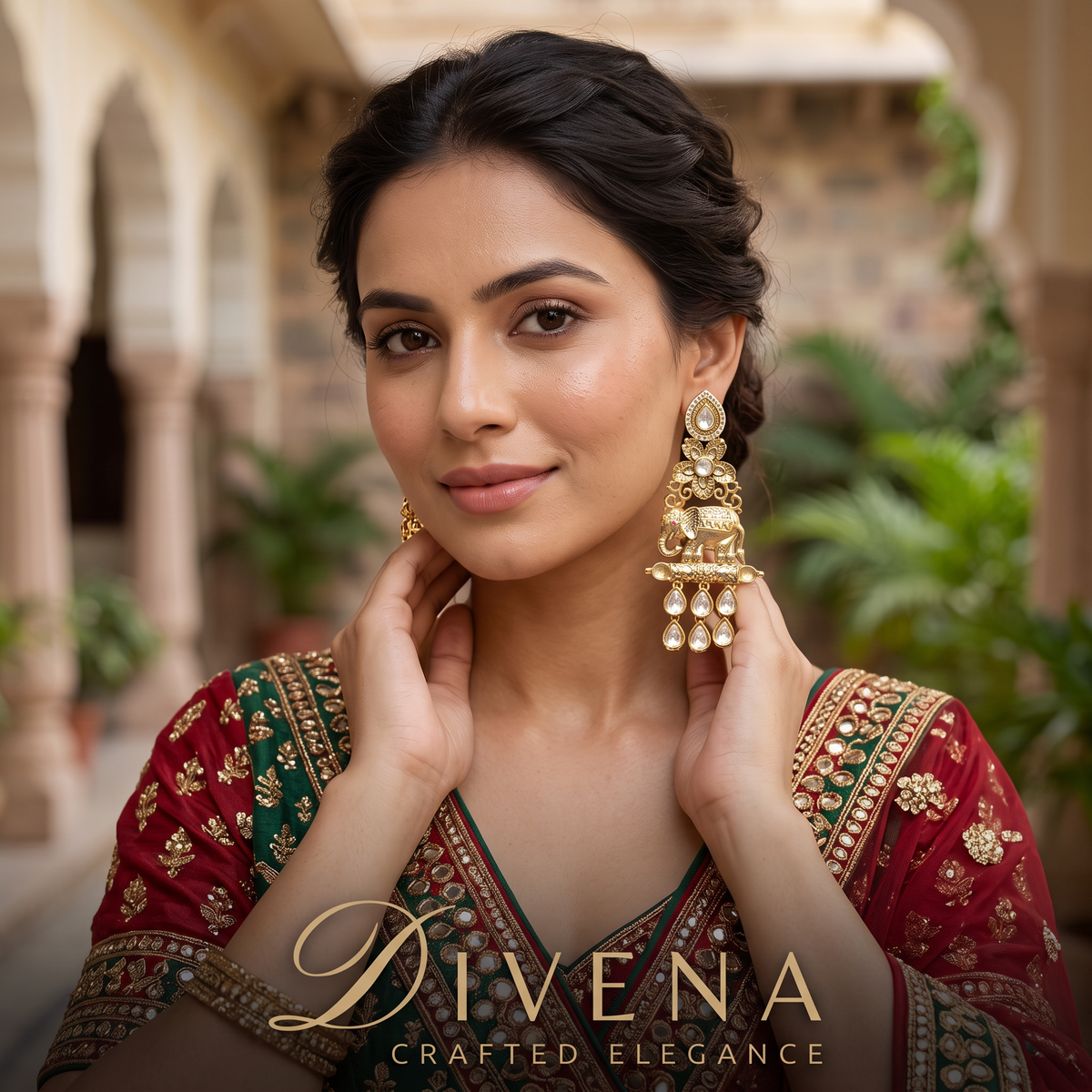 Traditional Polki Kundan statement Earrings