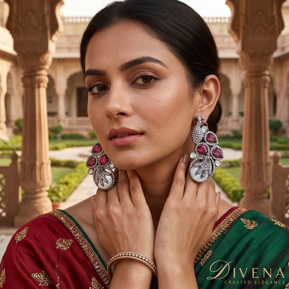 Valencia MOP Peacock Earrings