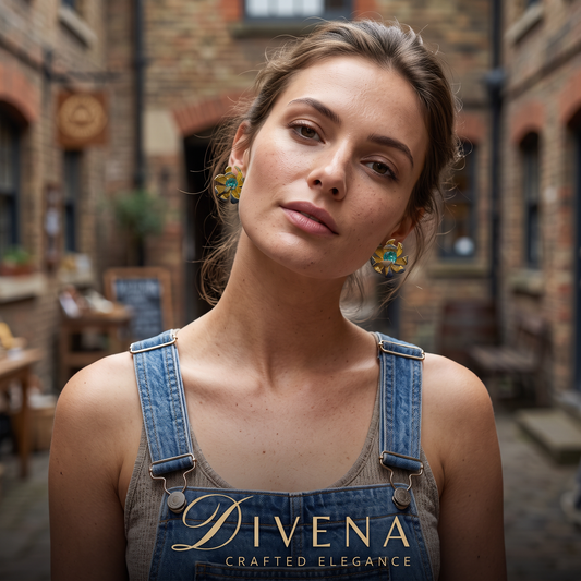 Luna 3D Floral Crystal Stud Earrings