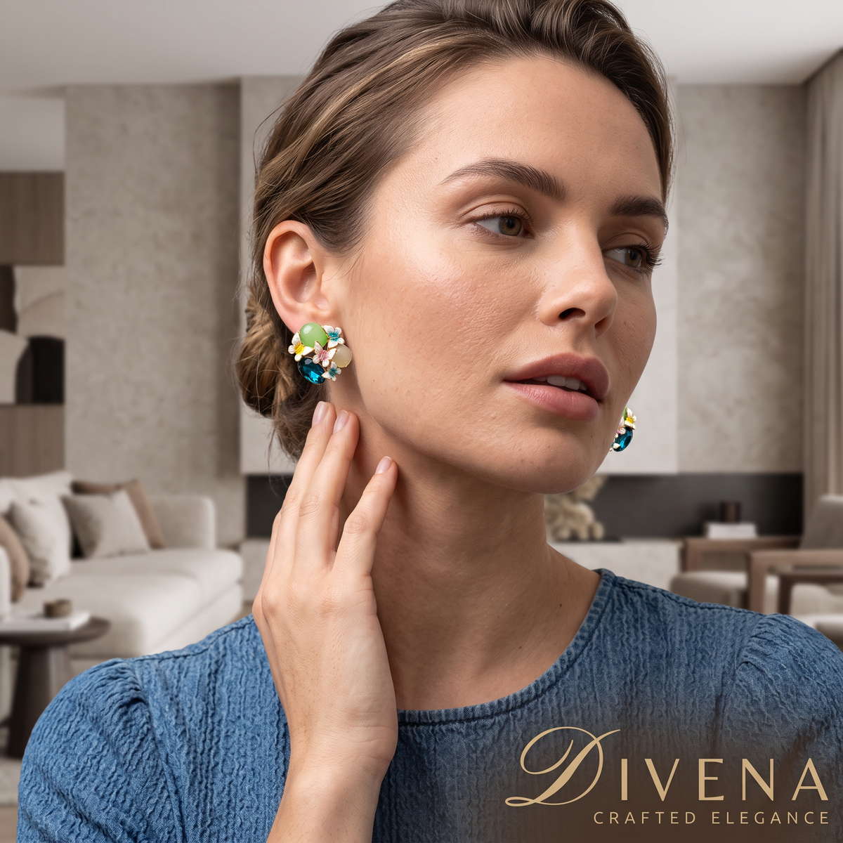 Charlotte Butterfly Clustered Crystal Earrings