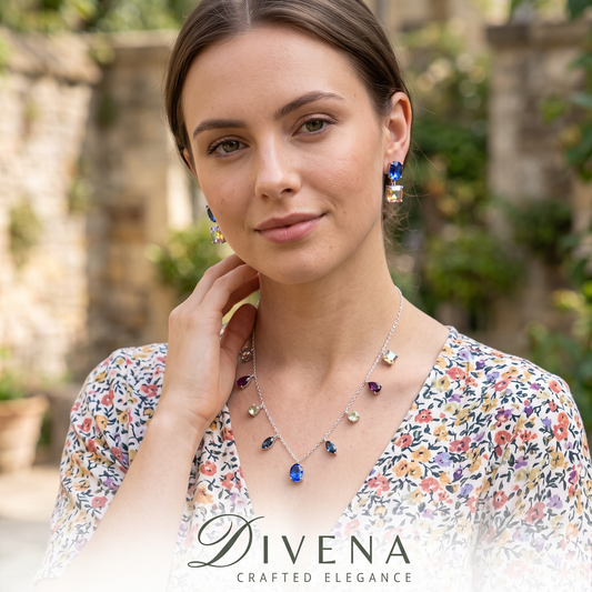 Mollie Mixed Cuts, Multi-Coloured Crystal Necklace Set