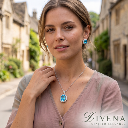 Zara CZ Crystal Pendant Set