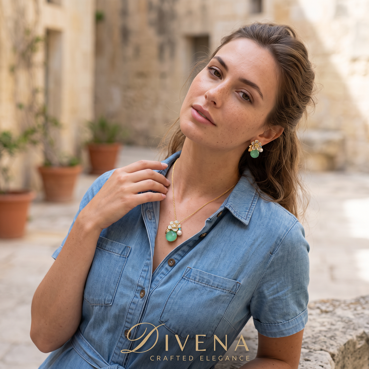 Irene Crystal Pendant Set