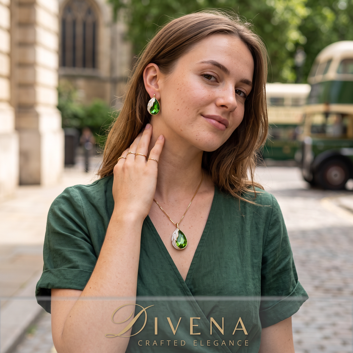 Freya Crystal Pendant Set
