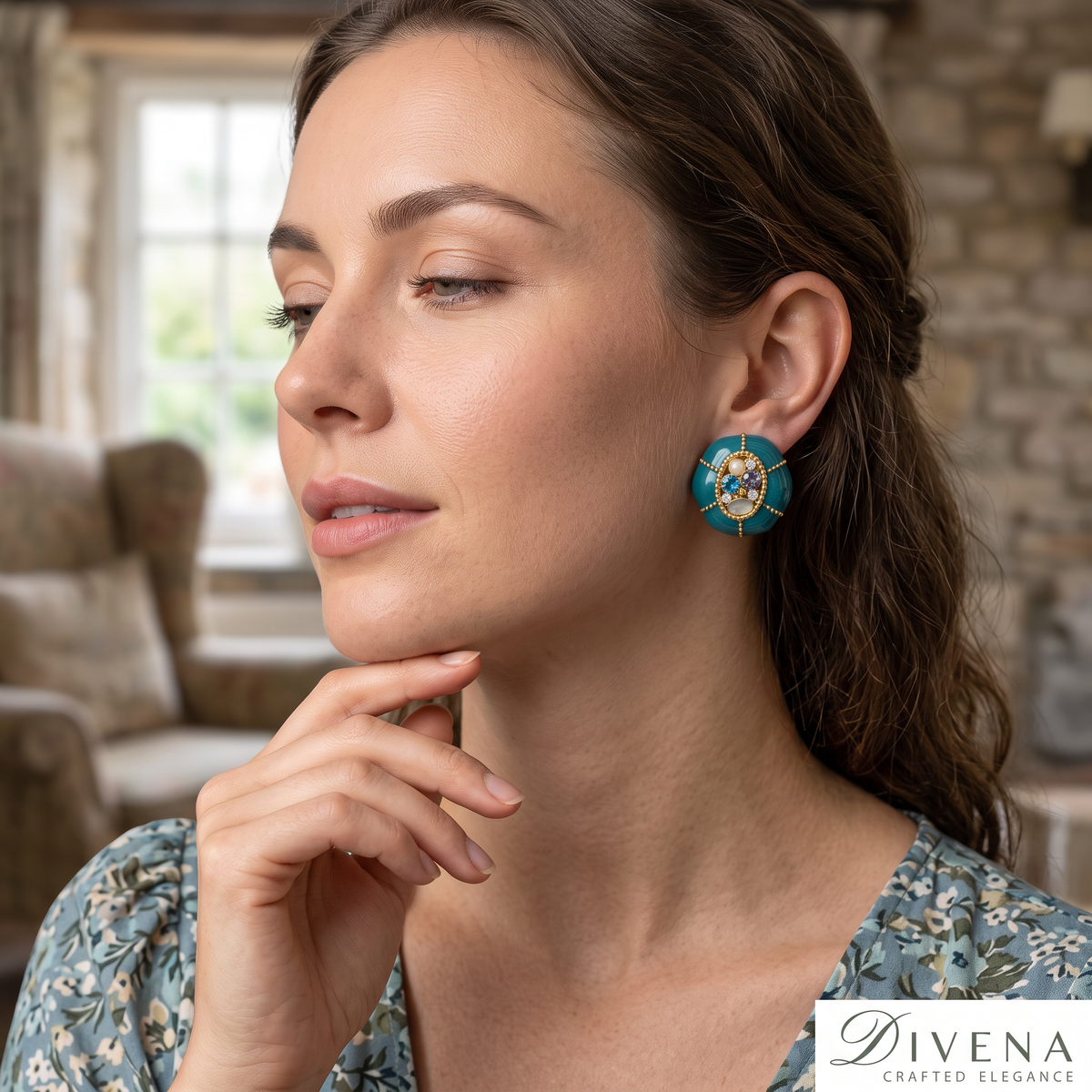 Jasmine Enamel Crystal Studs