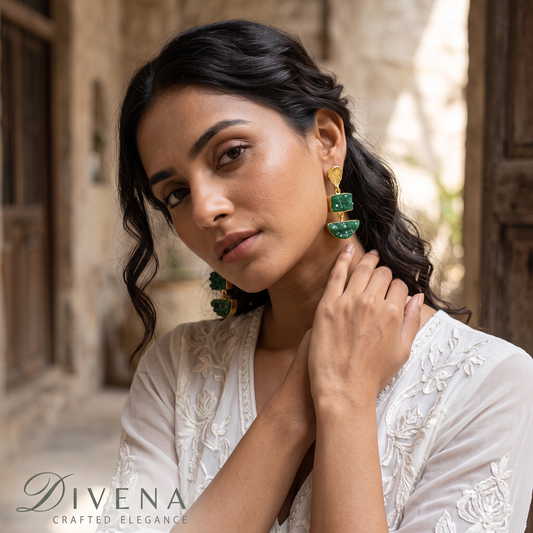 Thea Druzy Dangle Earrings – Divena handcrafted Indian jewellery