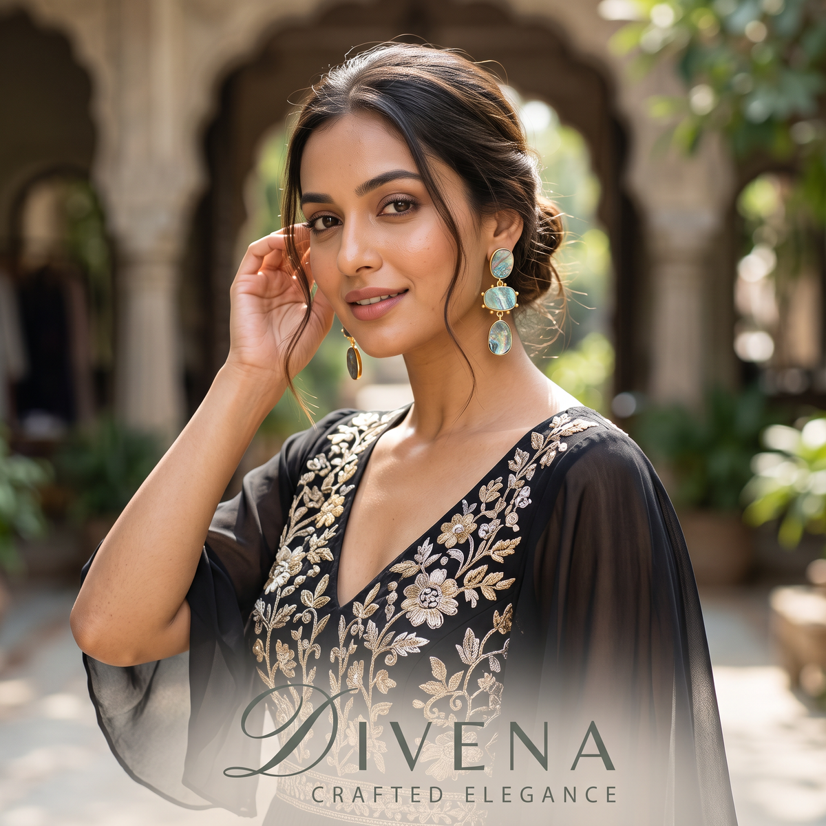 Ferne MOP Dangle Earrings – Divena handcrafted Indian jewellery