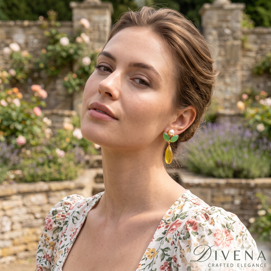 Dual Quartz Pearl Earrings – Divena handcrafted Indian jewellery