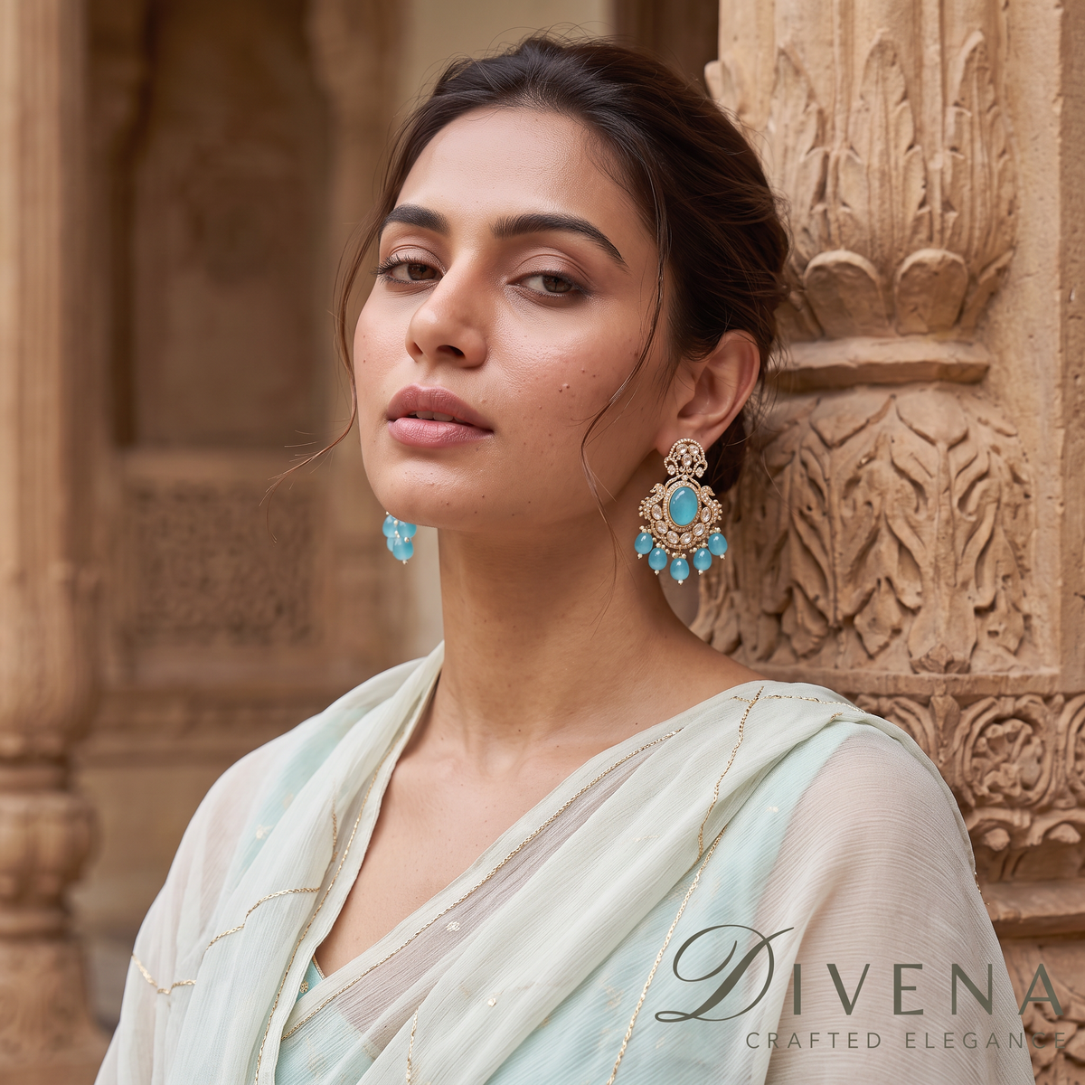 Vienna Moissanite & Pota Doublet Stone Earrings