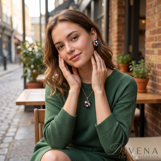Bethany Enamel Pendant Set