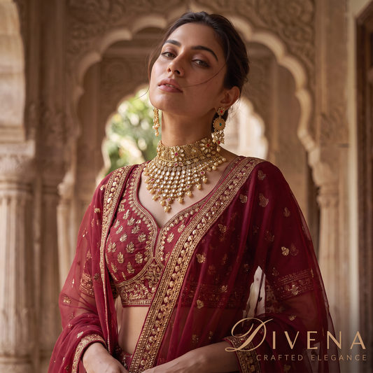 Gold Plated Kundan Choker Necklace Set