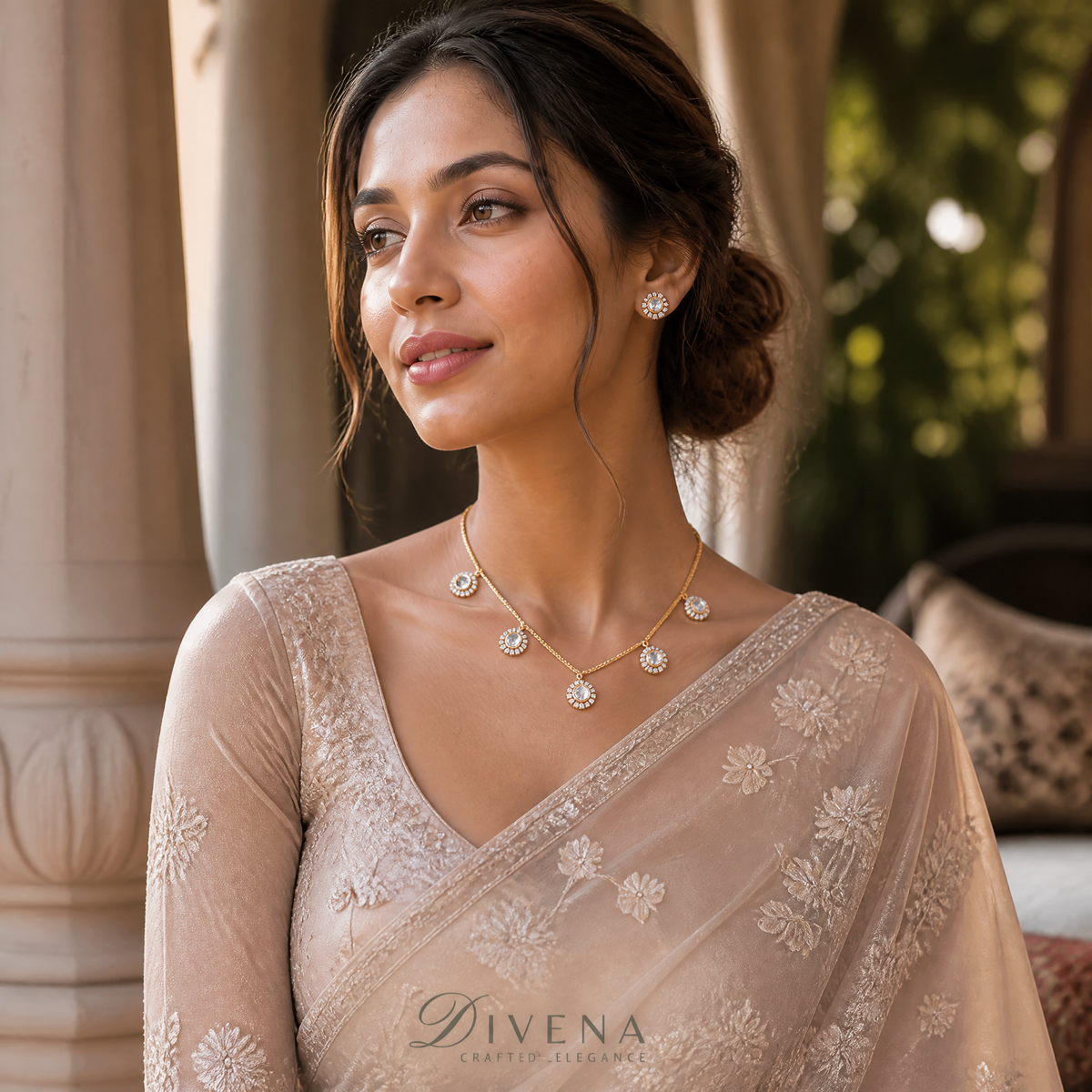 Alisha Moissanite Pendant Set