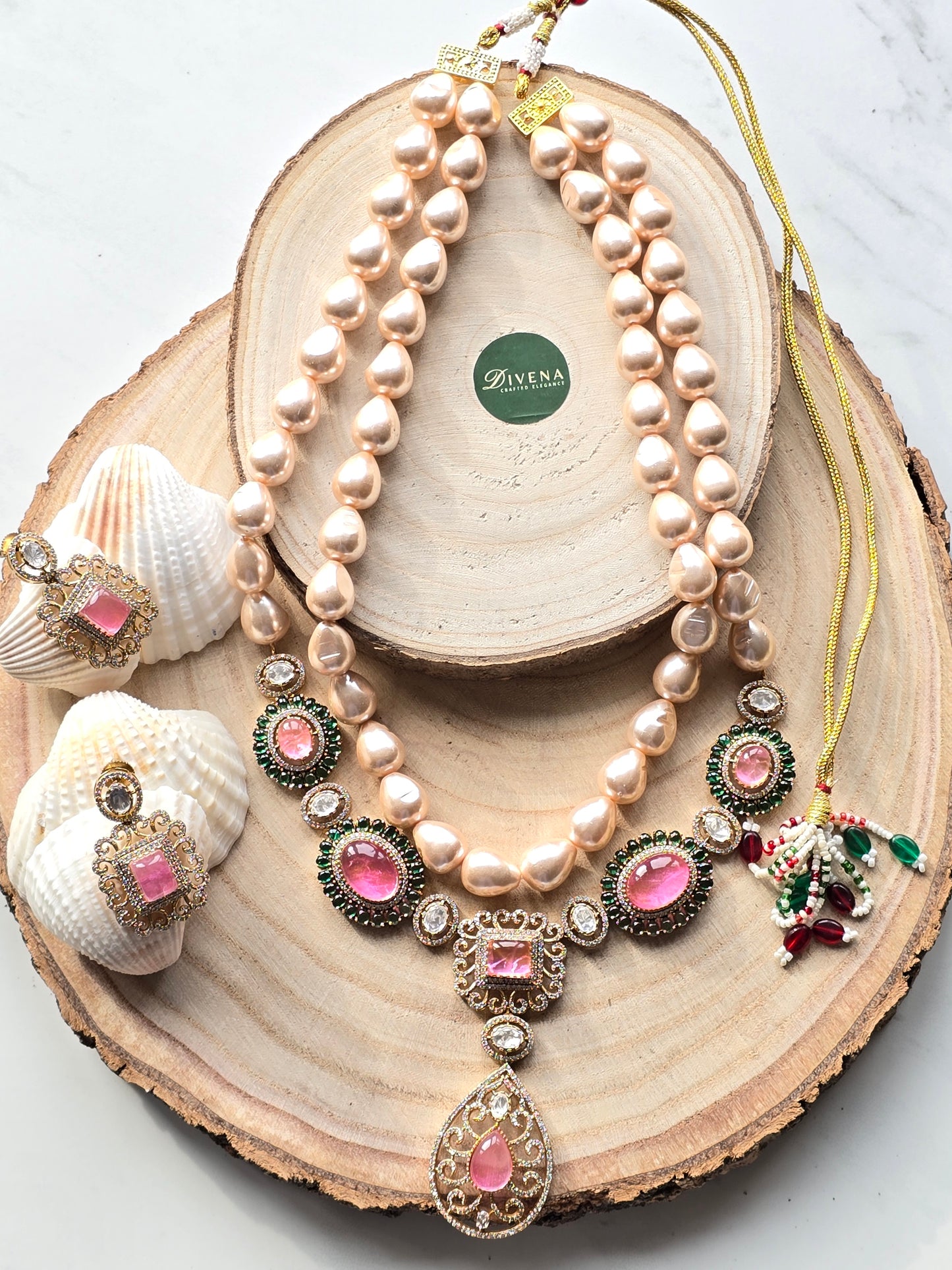 Mirha Pearl & Doublet Stone Necklace Set