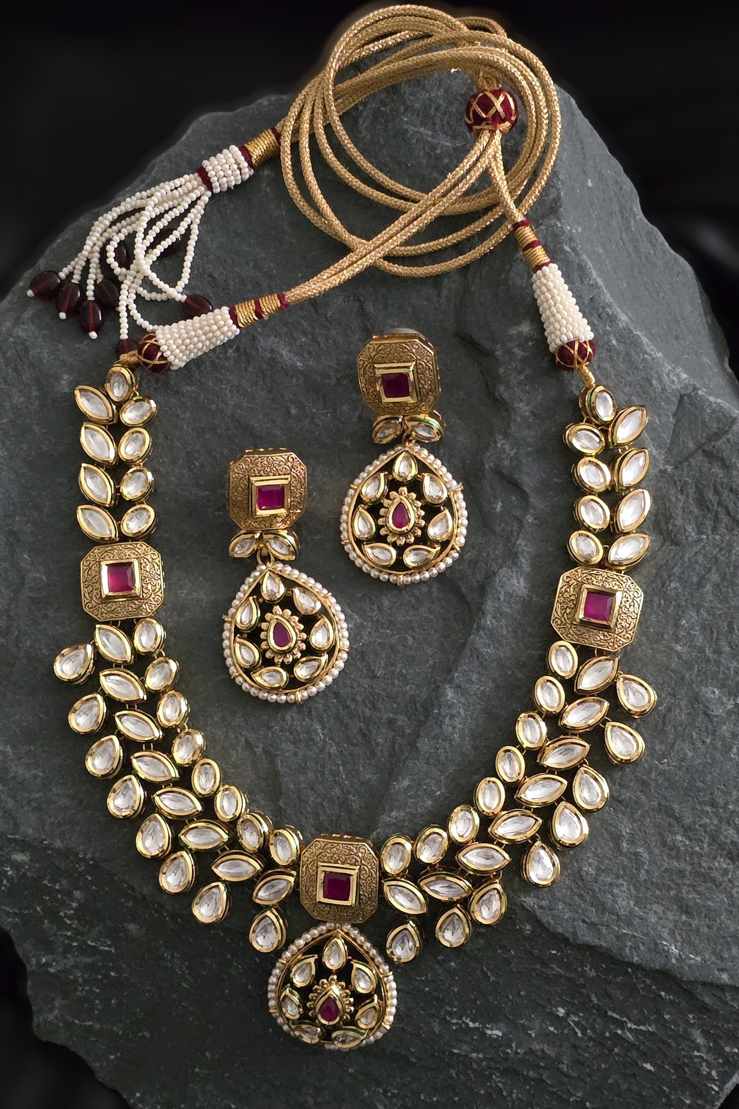 Emery Premium Kundan Necklace Set