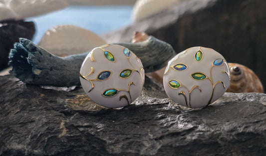 Celeste Enamel Stud Earrings