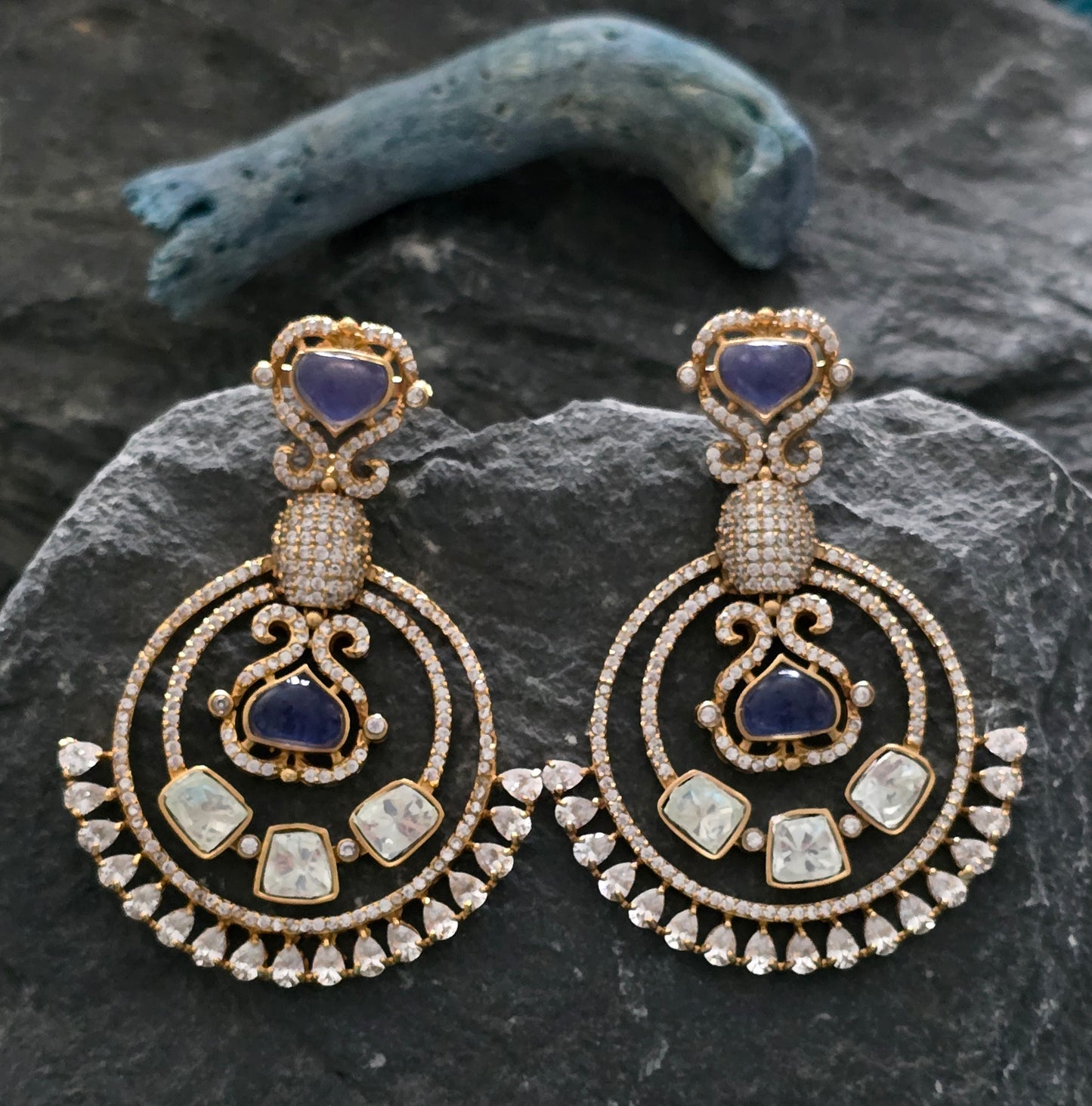 Blossom Moissanite and Doublet Stone Earrings