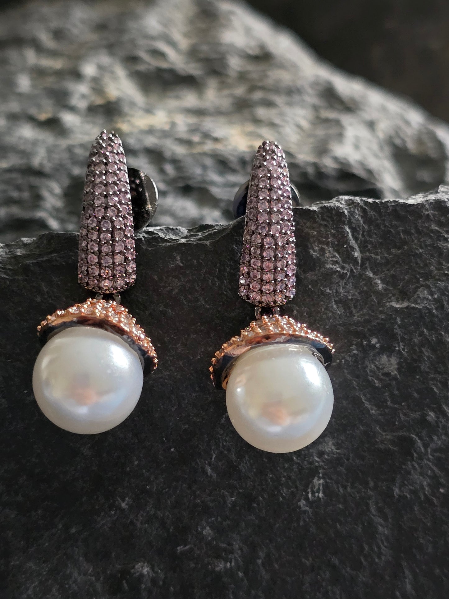 Hallie Pearl Drop Victorian Earrings