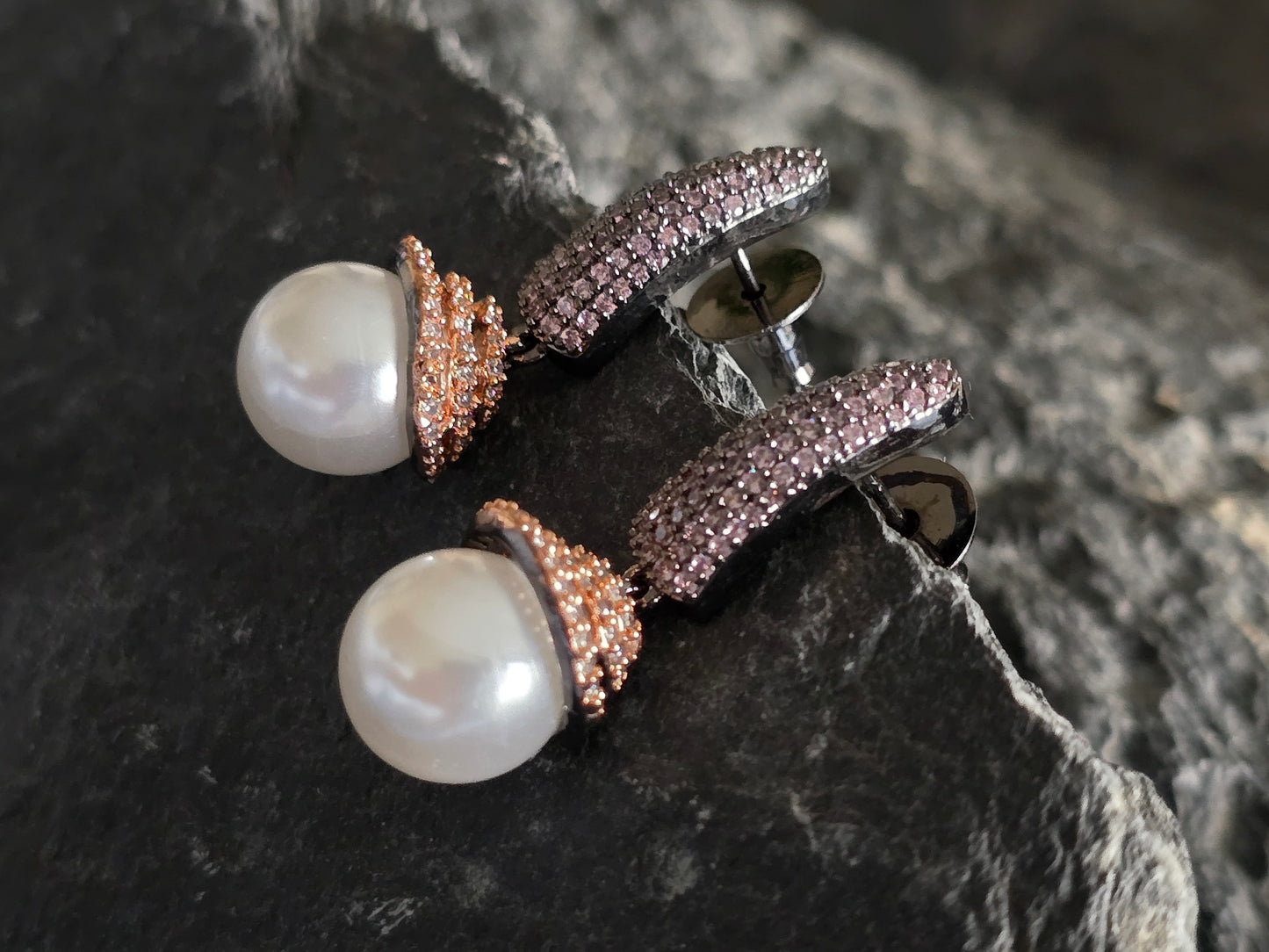 Hallie Pearl Drop Victorian Earrings