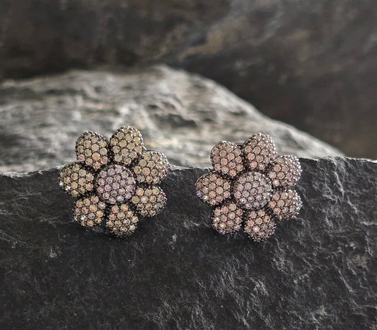 Lyra Floral Pave Set Studs