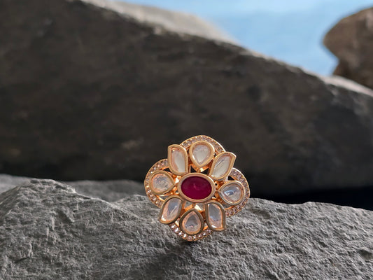 Eliza Kundan Adjustable Ring