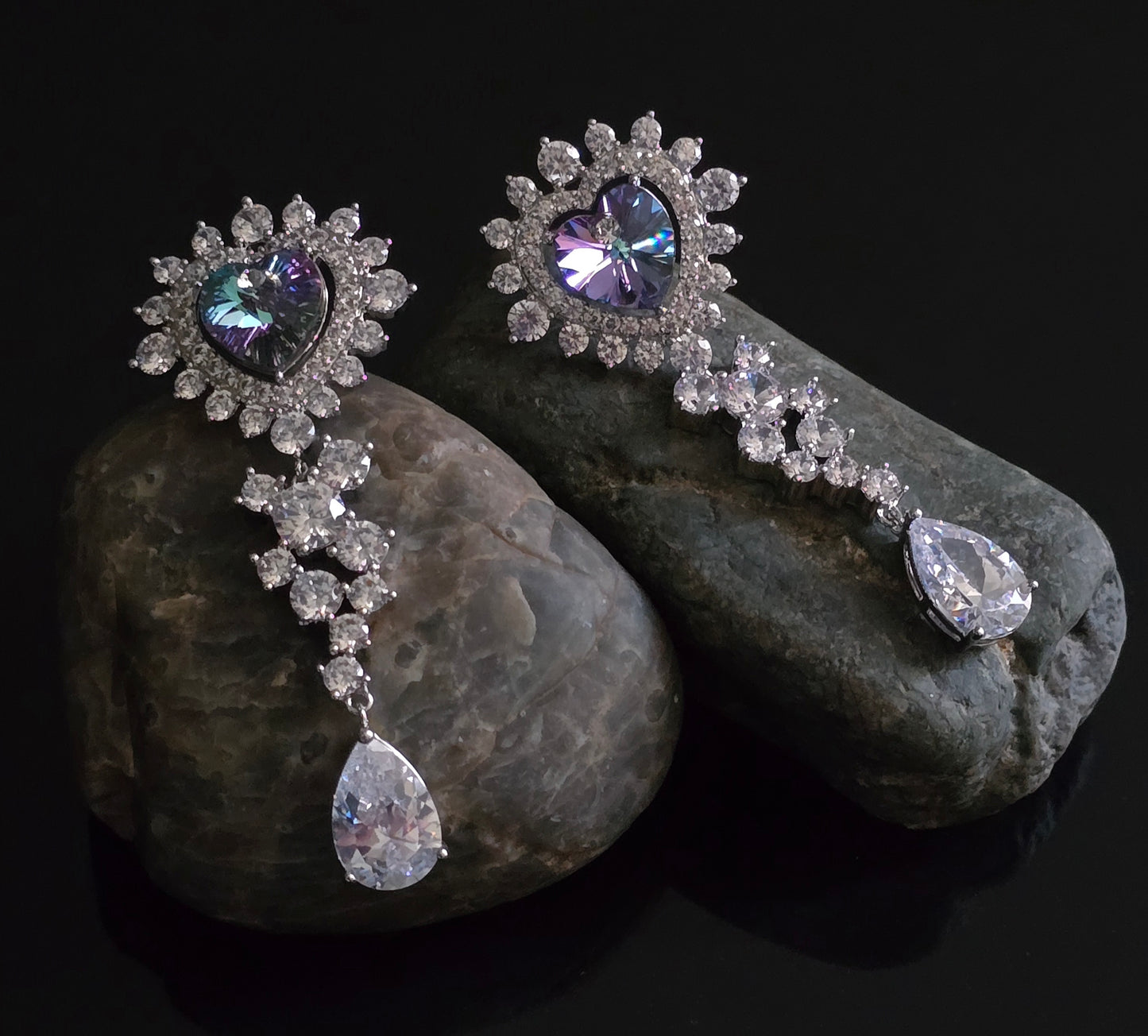 Neasa Zircon Crystal Dangle Earrings