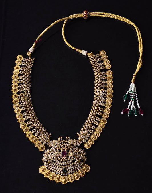 Antique Gold Finish Goddess Lakshmi Necklace Set