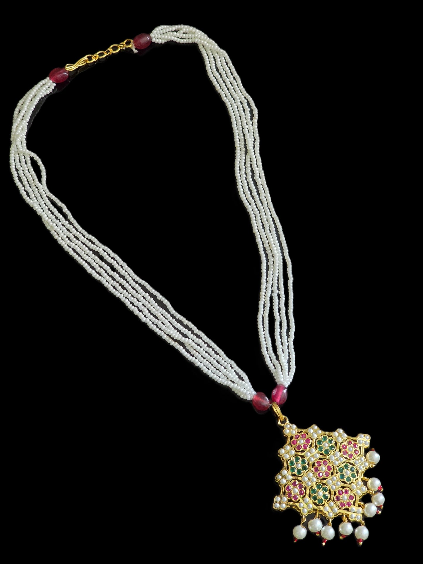 Hyderabadi Jadau Pearl Pendant Set