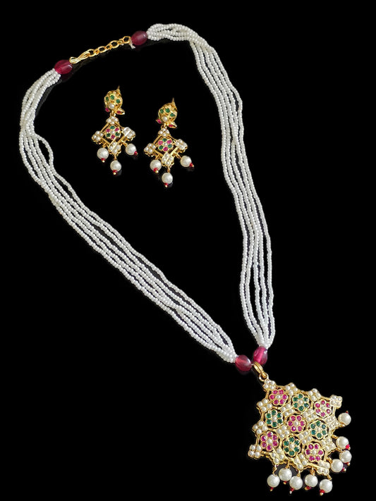 Hyderabadi Jadau Pearl Pendant Set