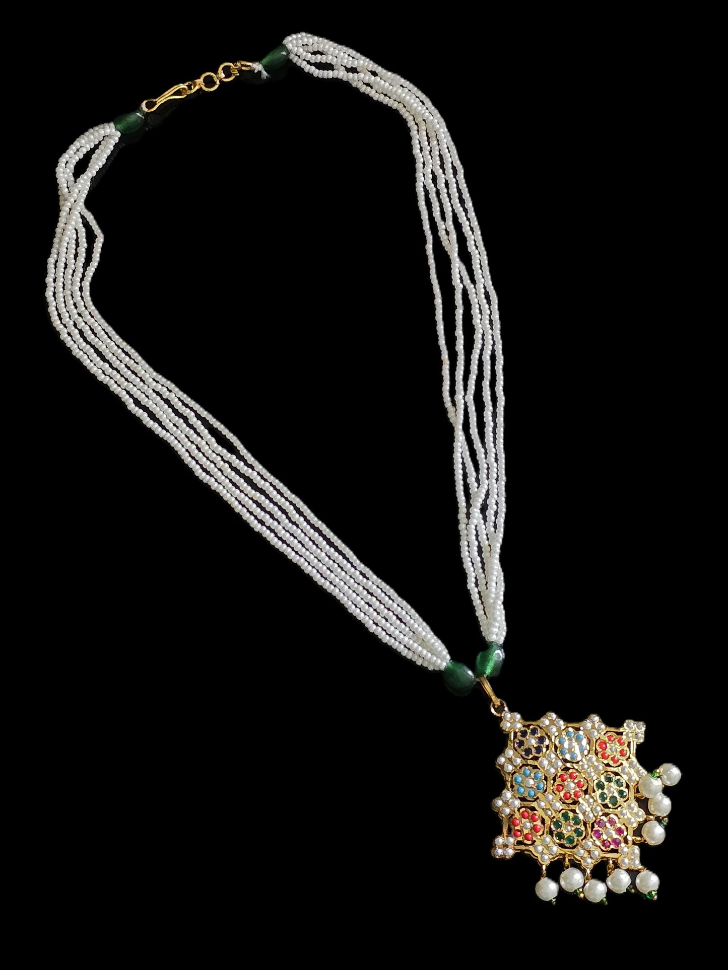 Hyderabadi Jadau Pearl Pendant Set