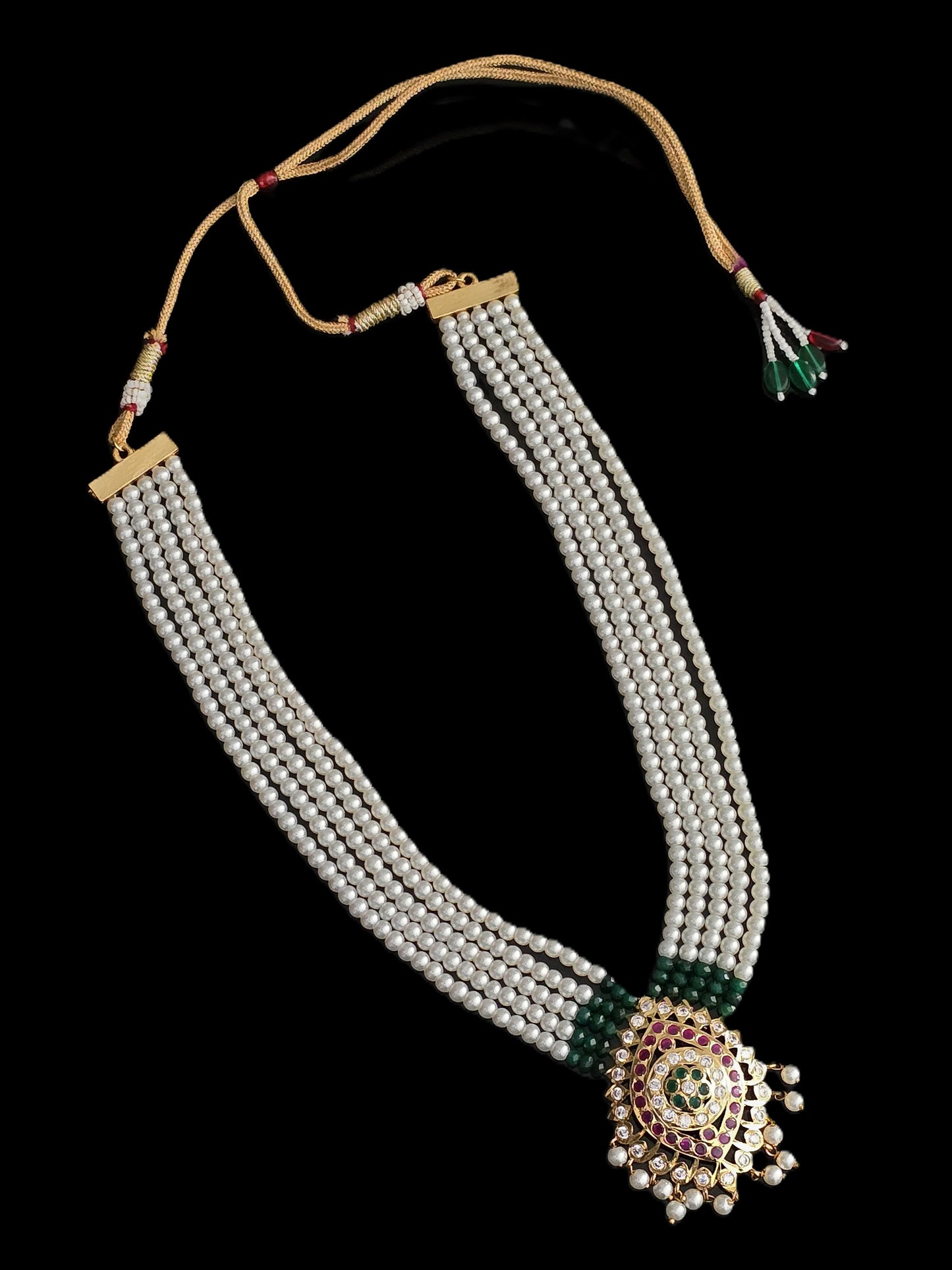 Alice Hyderabadi Jadau Pearl Necklace Set