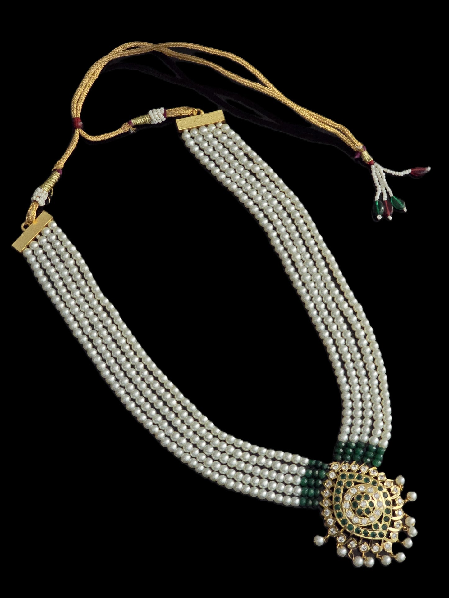 Alice Hyderabadi Jadau Pearl Necklace Set