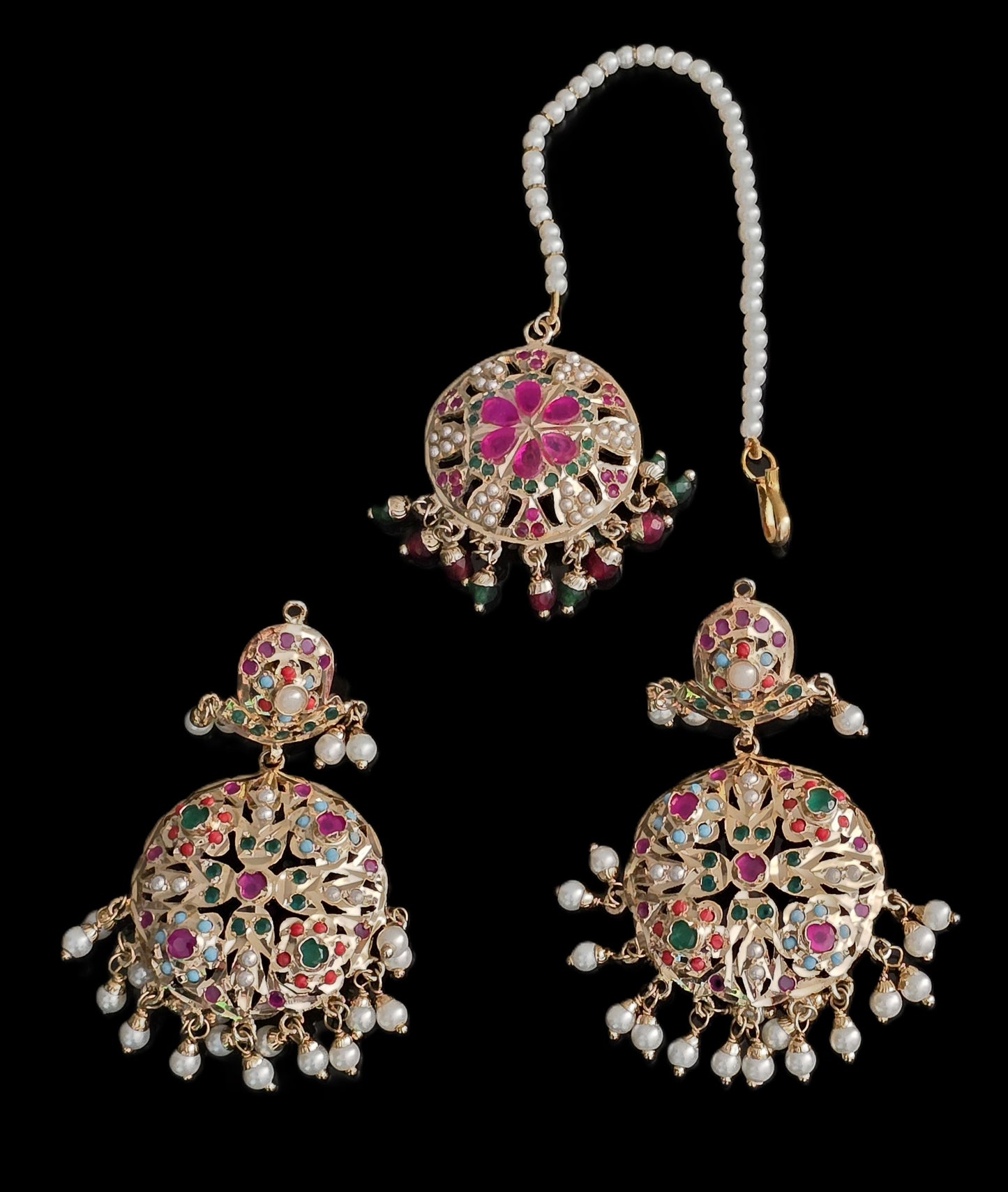 Hyderabadi Jadau Embellished Bridal Necklace Set