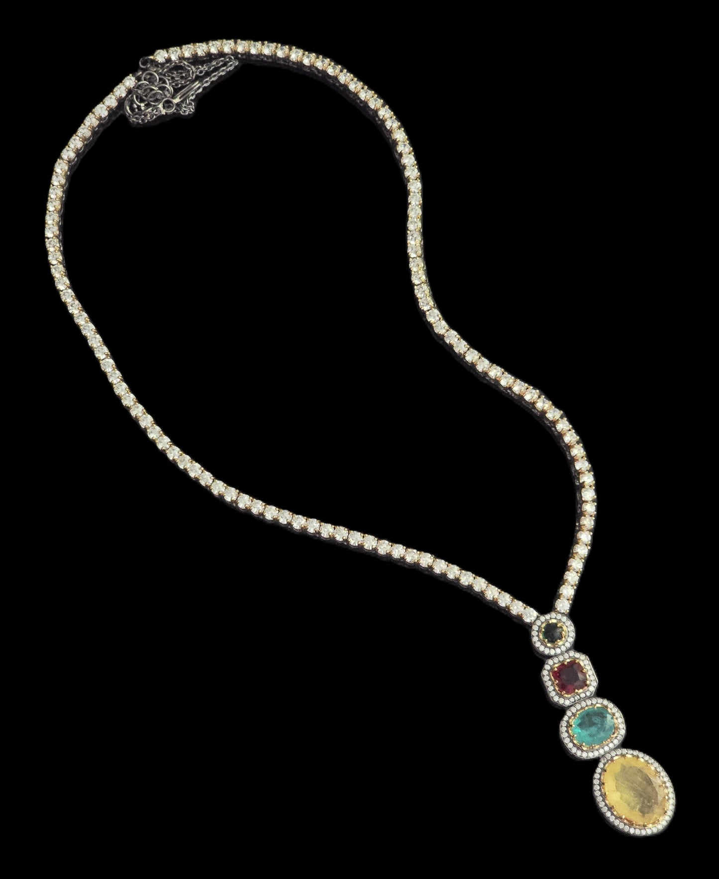 Shayel Multicoloured Long Doublet Necklace Set