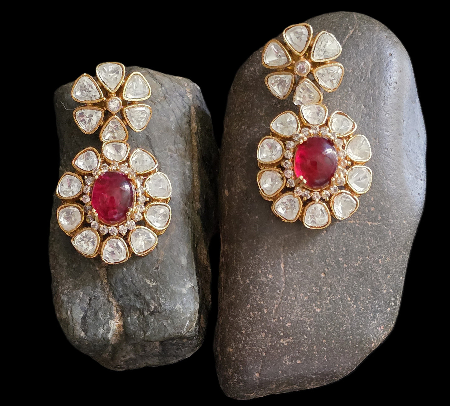Noya Exquisite Polki With Pota Doublet Stone Navaratan Long Necklace Set