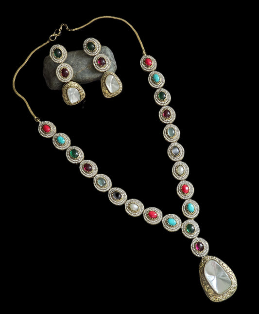 Siya Polki Long Necklace Set