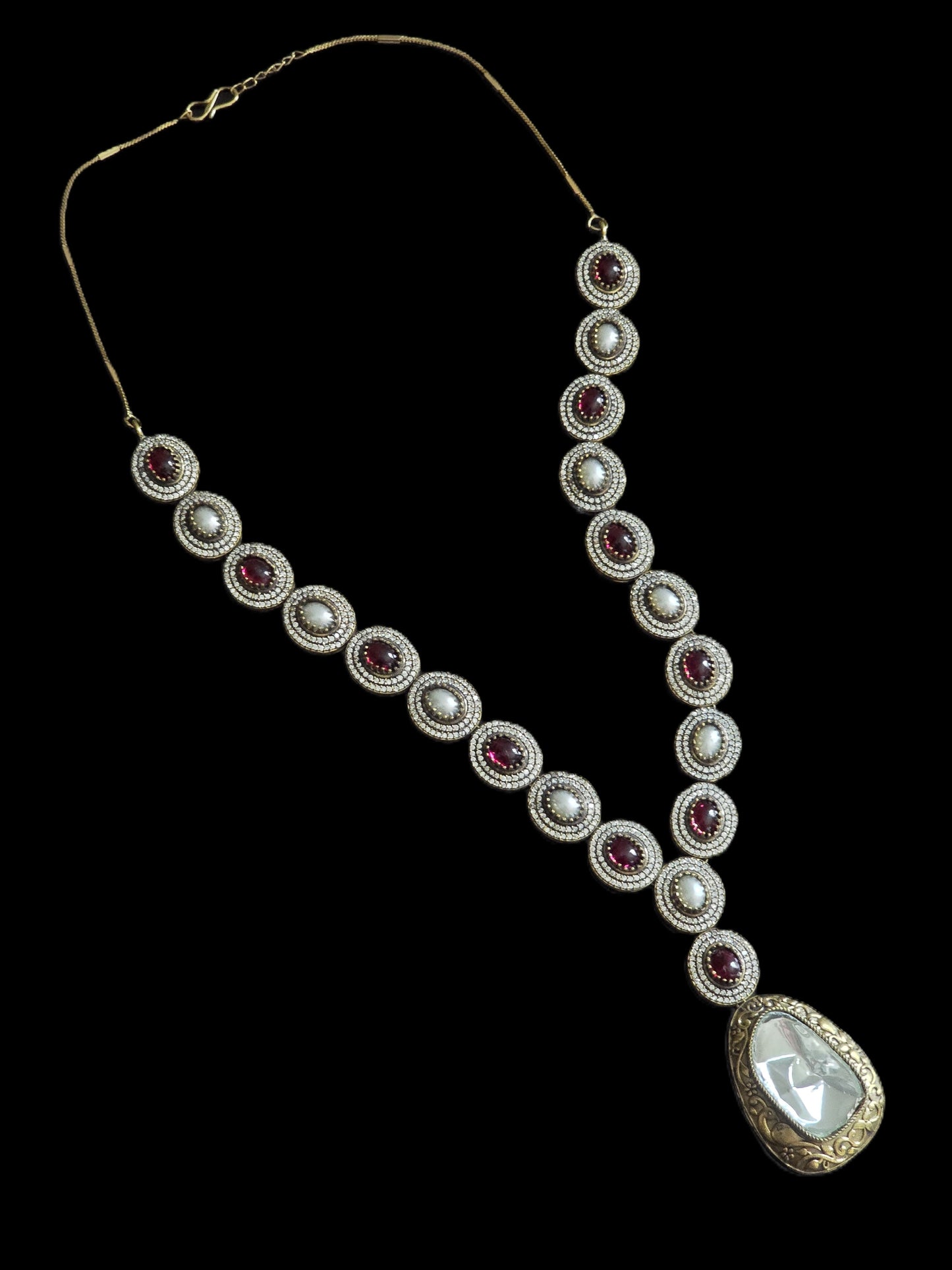 Siya Polki Long Necklace Set