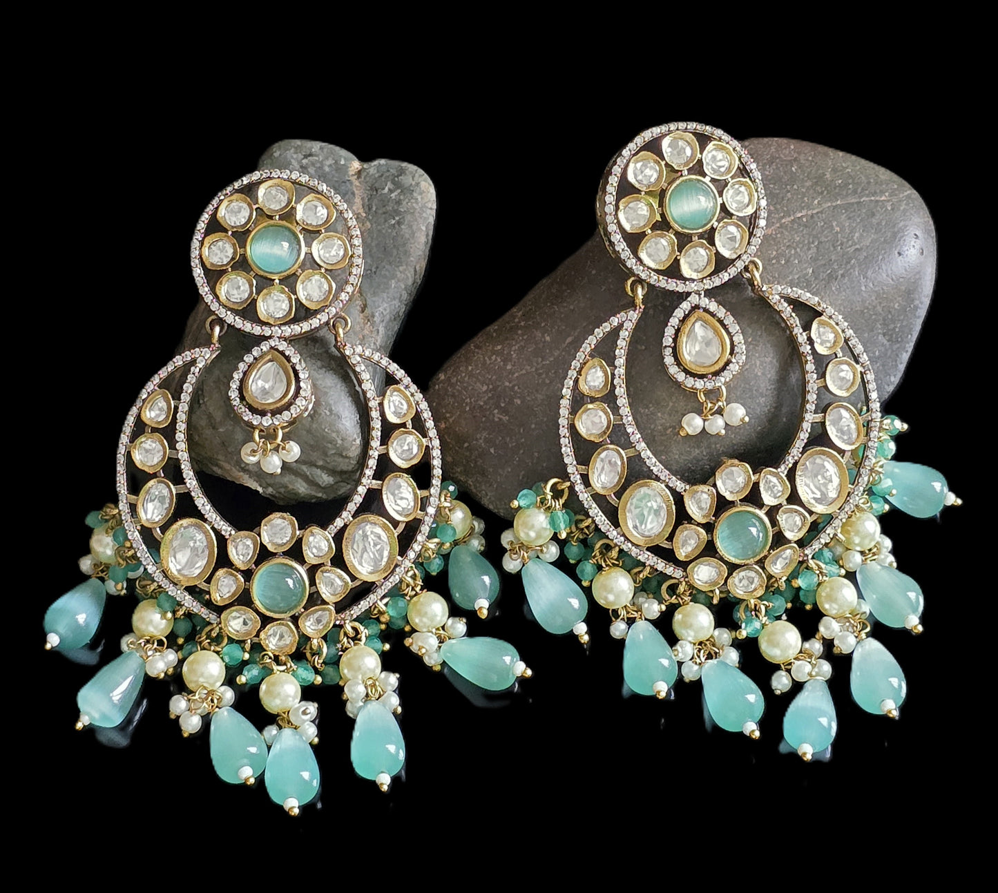 Anarkali Polki Chandbali Earrings