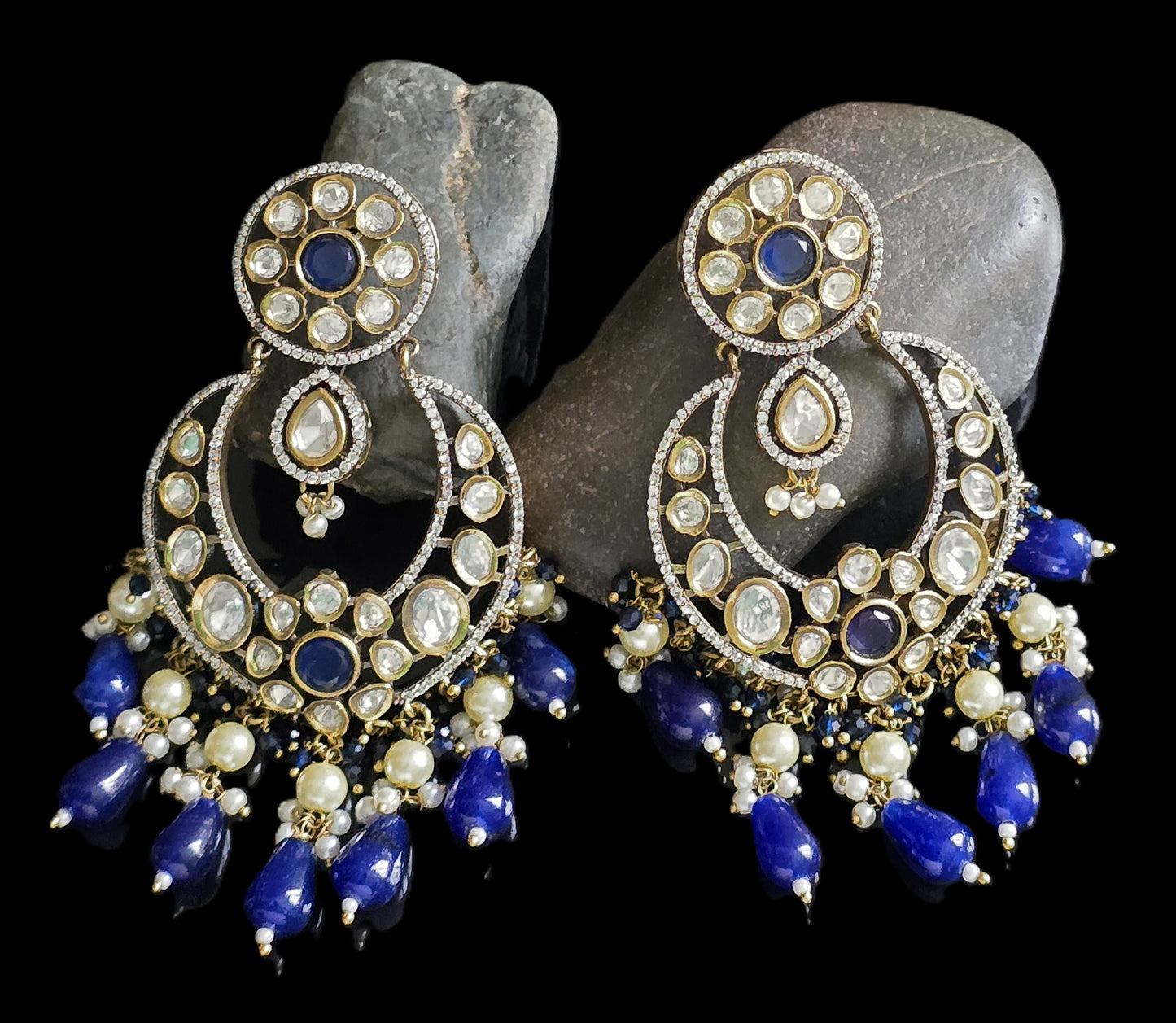 Anarkali Polki Chandbali Earrings