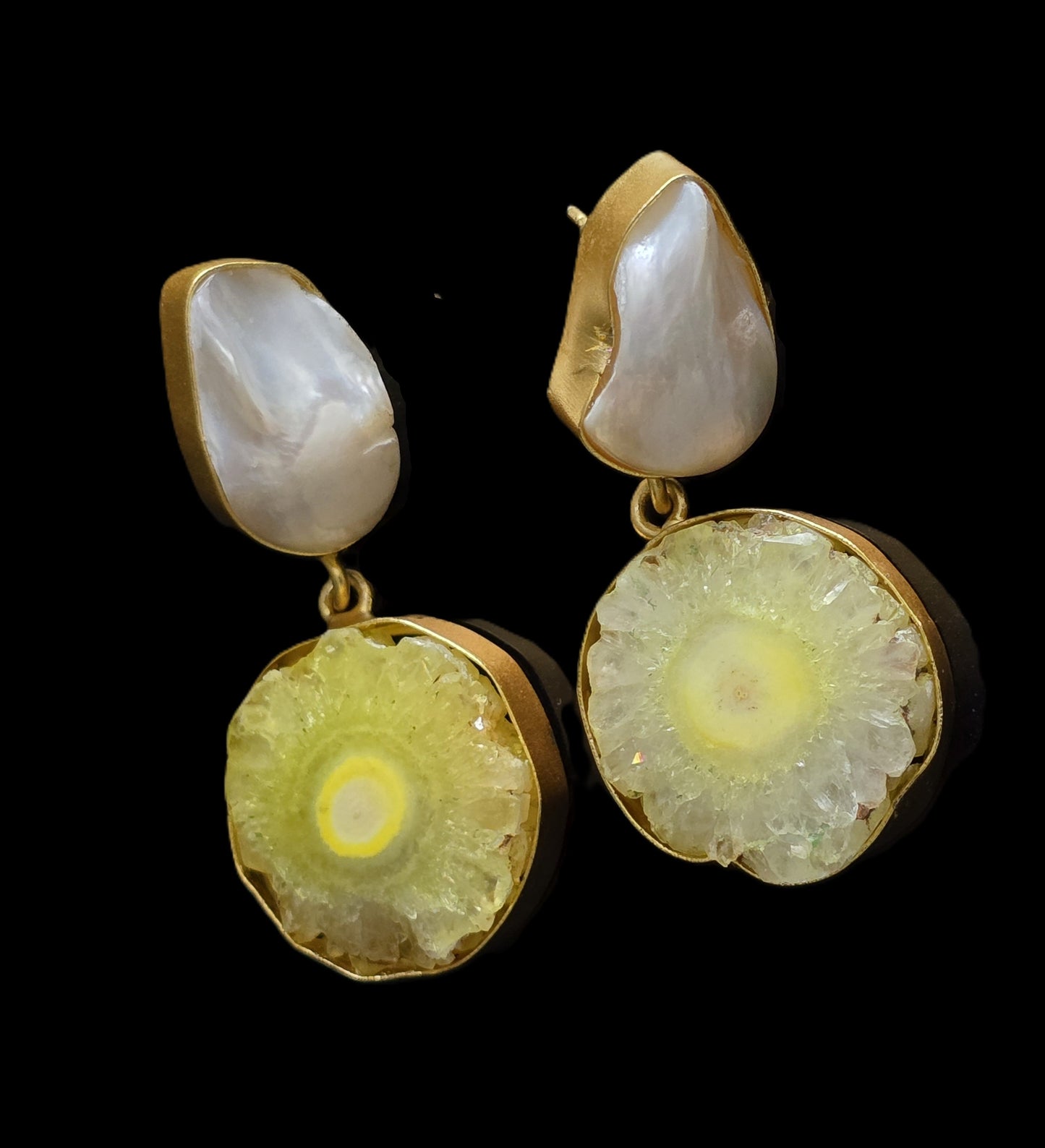The Baroque Pearl & Stone Dangle Earrings