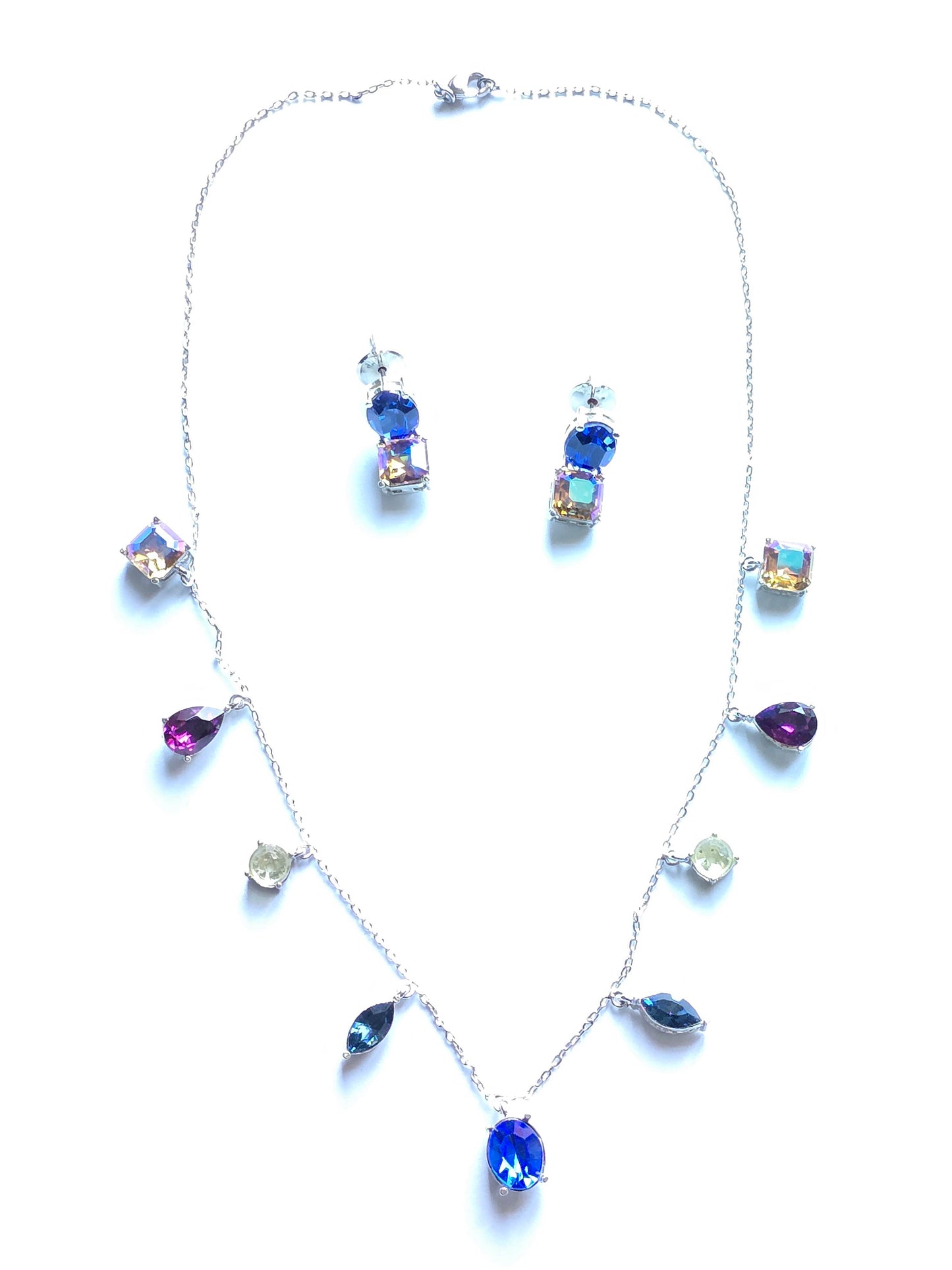 Mollie Mixed Cuts, Multi-Coloured Crystal Necklace Set