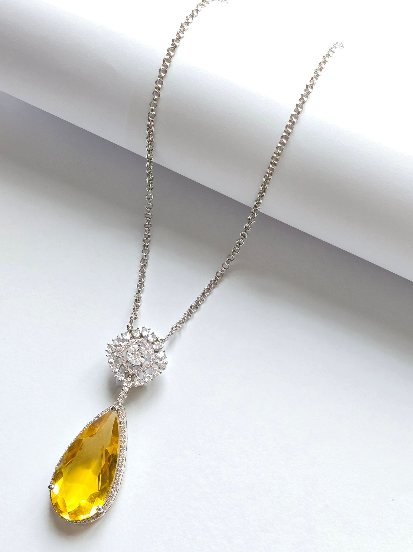 Myla CZ Tear Drop Crystal Pendant Set