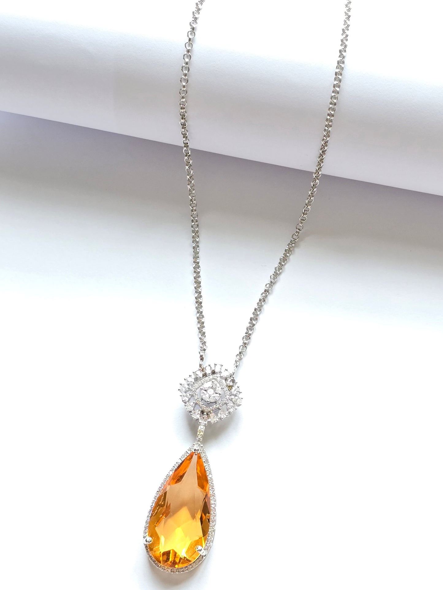 Myla CZ Tear Drop Crystal Pendant Set
