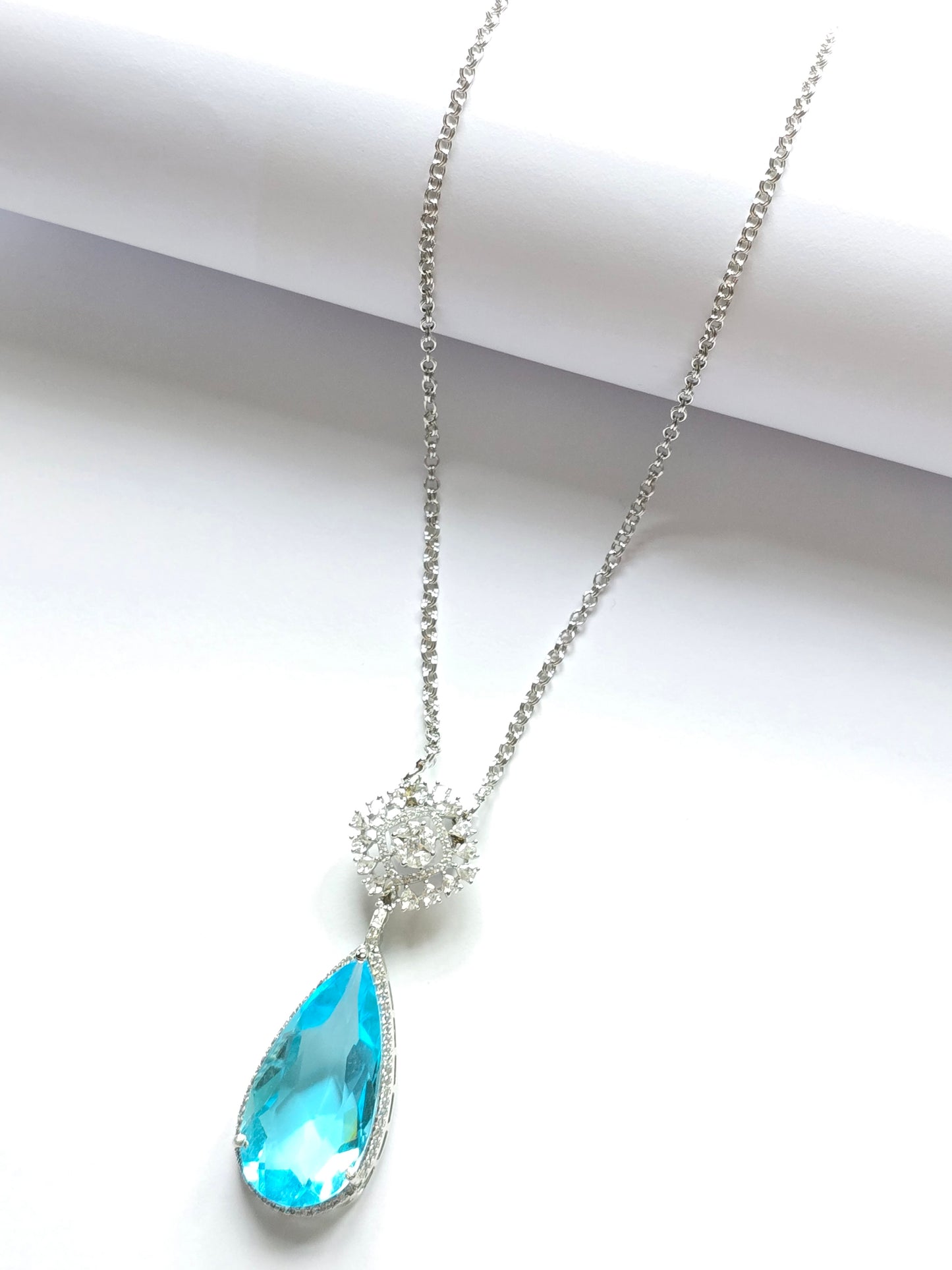 Myla CZ Tear Drop Crystal Pendant Set