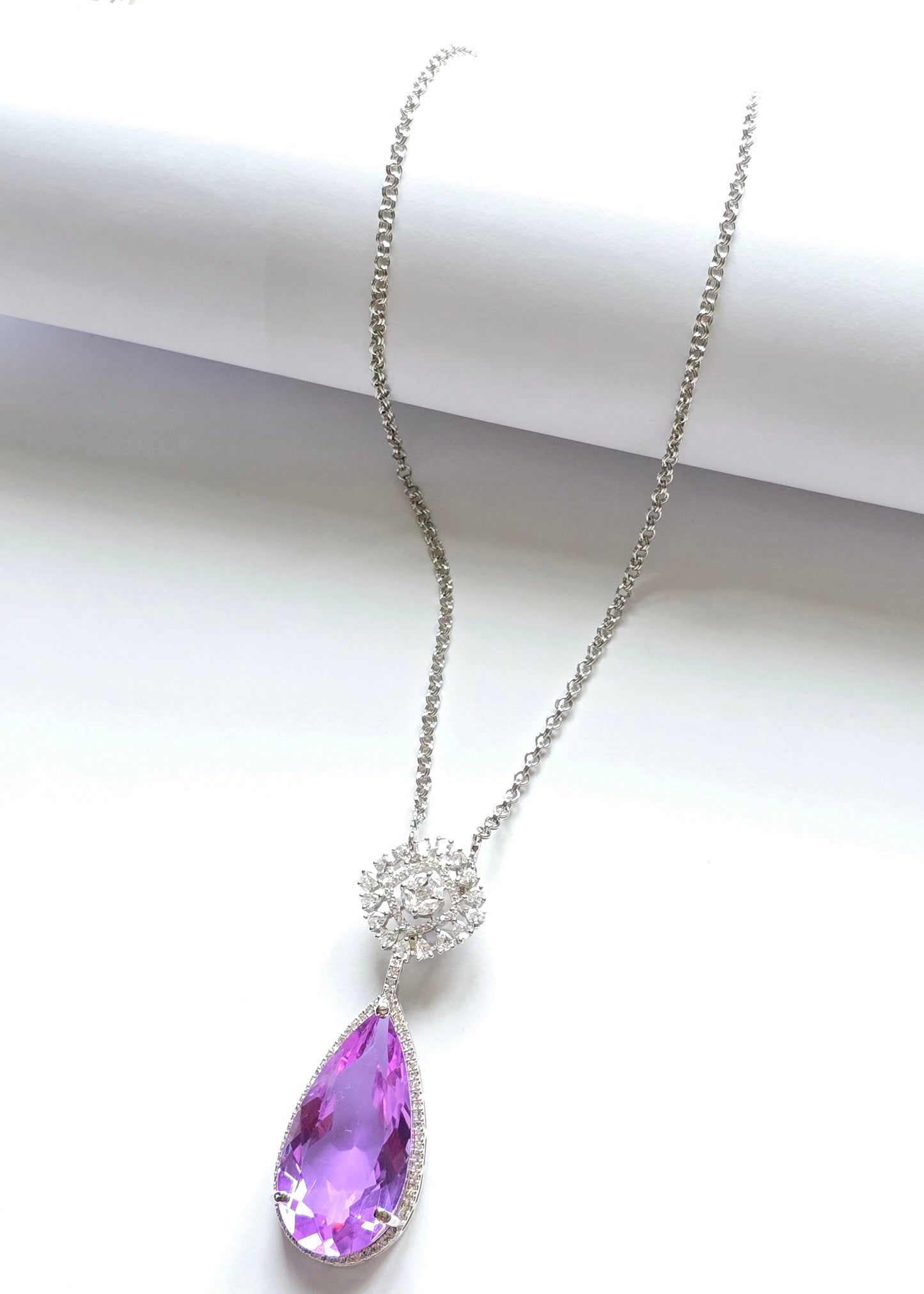Myla CZ Tear Drop Crystal Pendant Set